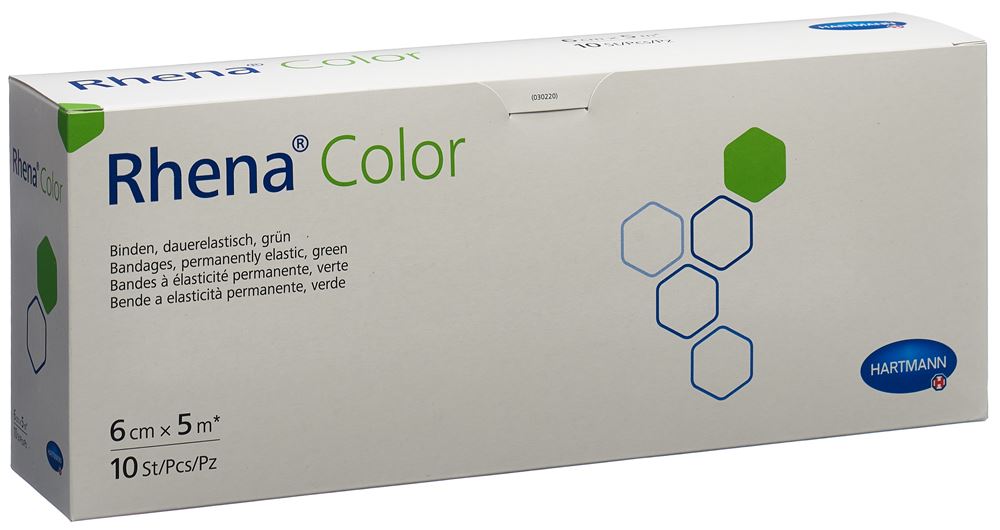 Rhena Color Elastische Binden 6cmx5m grün offen 10 Stk