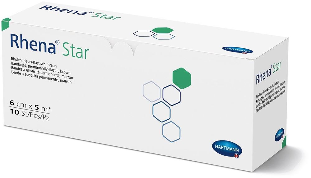 Rhena Star Elastische Binde 6cmx5m hautfarbig offen 10 Stk