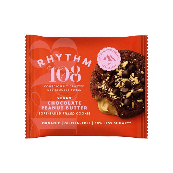 Rhythm108 Chocolate Peanut Butter Soft Baked Filled Cookie 12 x 50 g