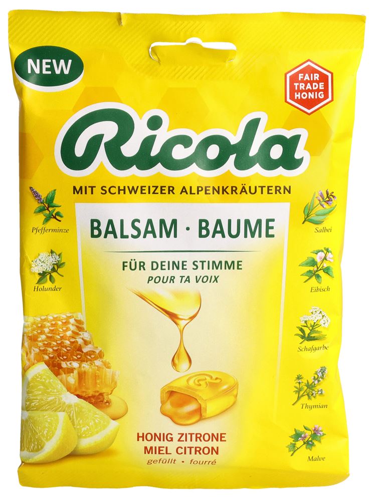 Ricola Balsam gefüllt Honig Zitrone mit Zucker Btl 68 g