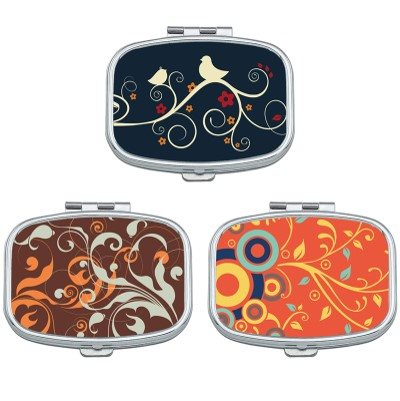 Sahag Pillendose Fancy rechteckig 2 Fächer Farben assortiert