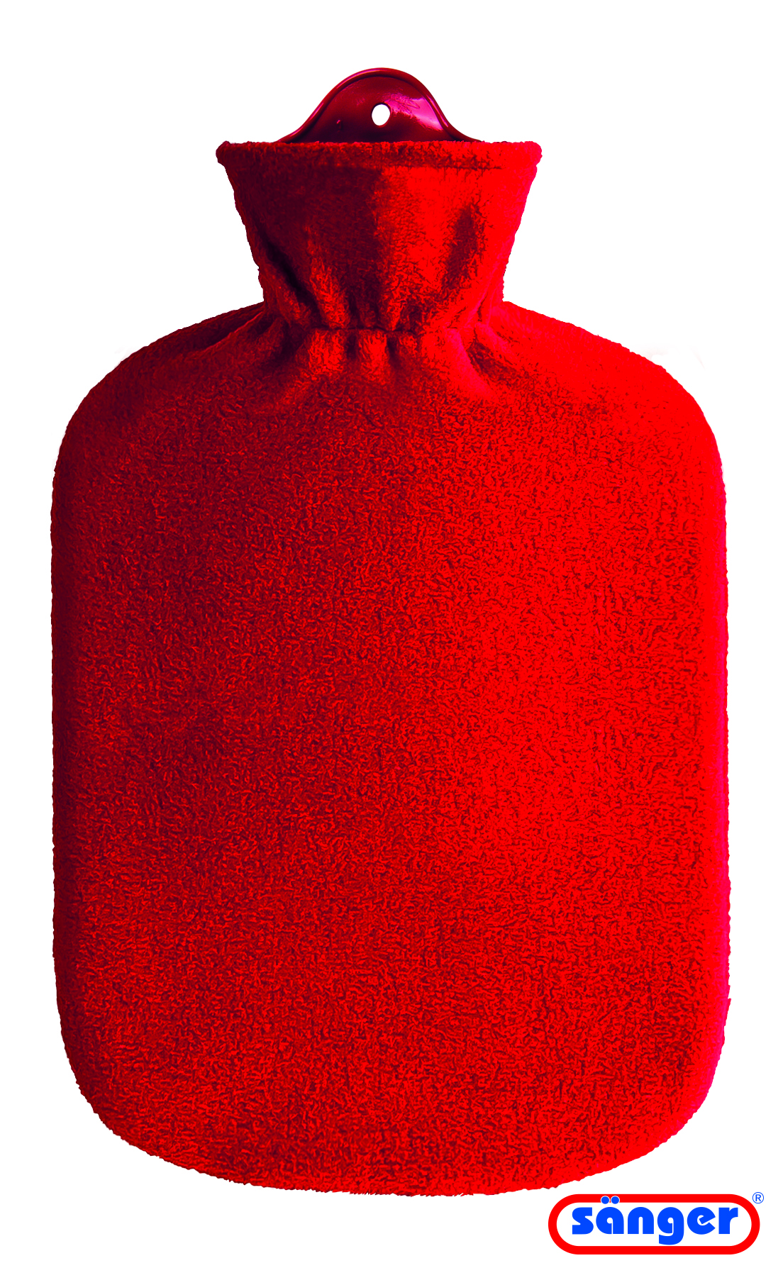 Sänger Wärmflasche 2l Fleecebezug rot