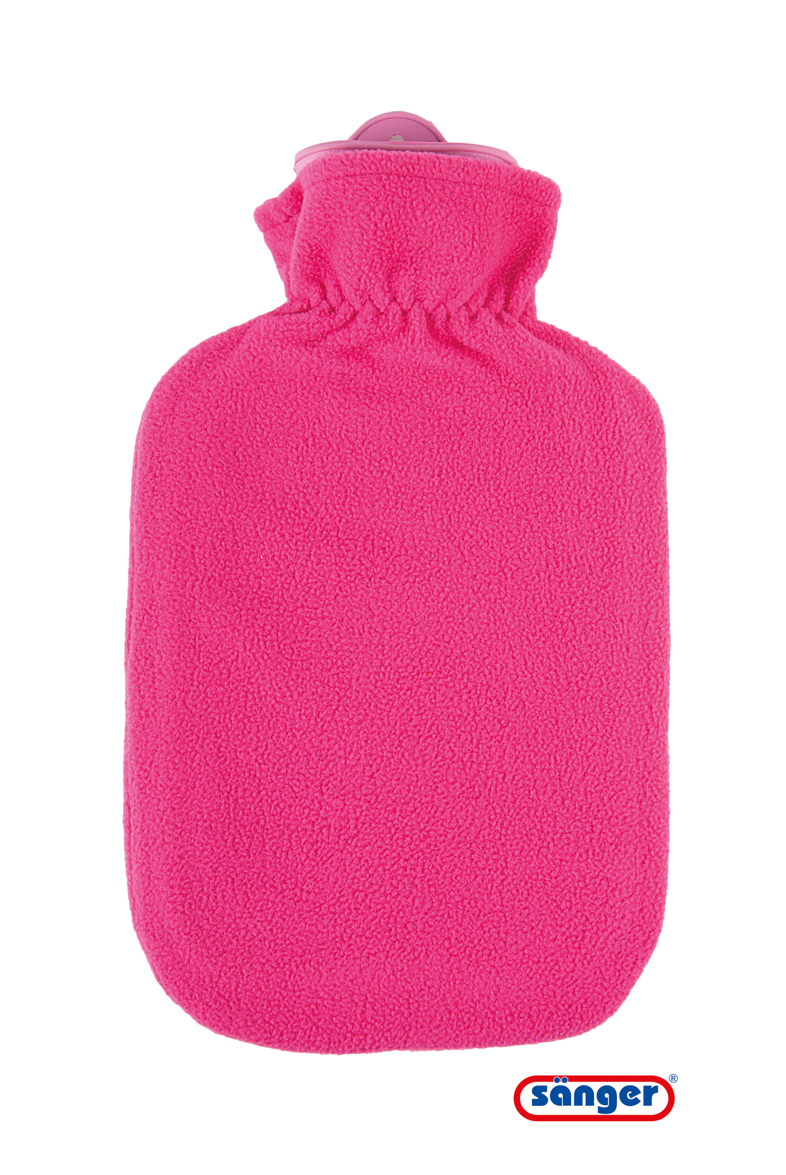 Sänger Wärmflasche aus Naturkautschuk mit Flauschbezug 2l candypink