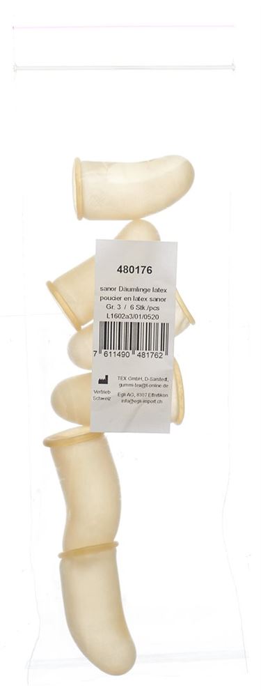 Sanor Däumling Latex Gr3 Btl 6 Stk