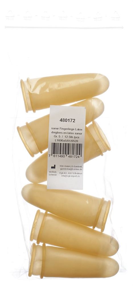 Sanor Fingerling Latex Gr5 gepudert leicht Btl 12 Stk