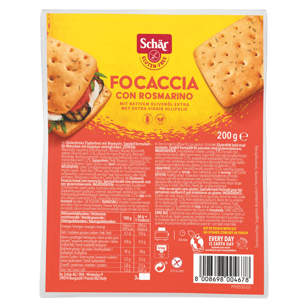 Schär Focaccia mit Rosmarin glutenfrei 200 g