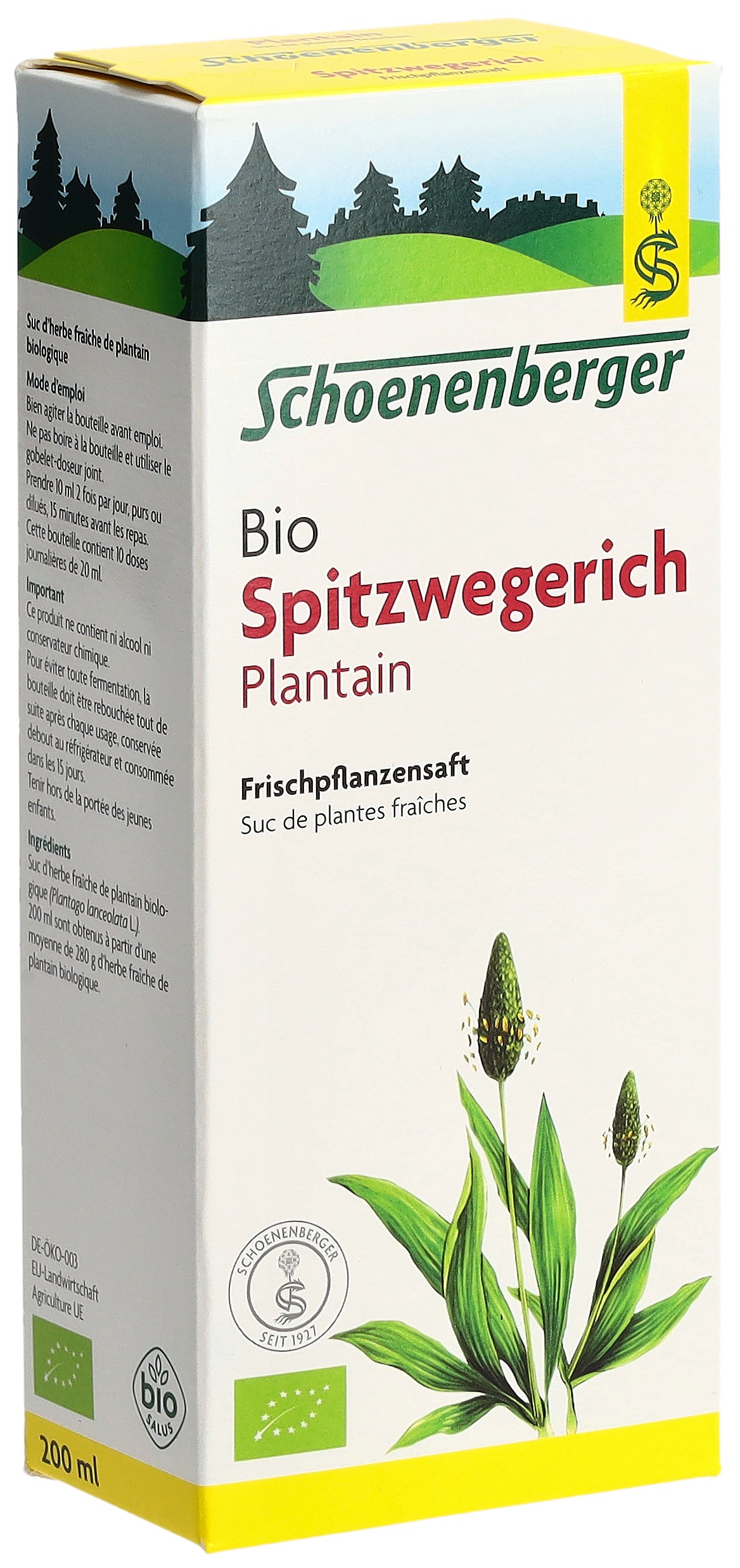 Schoenenberger Spitzwegerich Frischpflanzensaft Bio Fl 200 ml