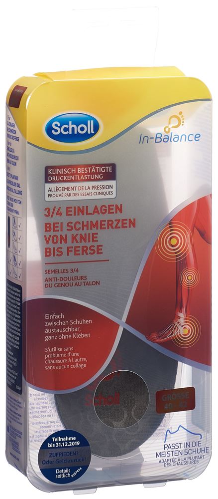 Scholl In-Balance 3/4 Einlegesohle 40-42 bei Schmerzen von Knie bis Ferse 2 Stk