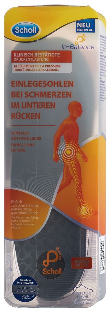 Scholl In-Balance Einlegesohle 40-42 bei Schmerzen im unteren Rücken 2 Stk