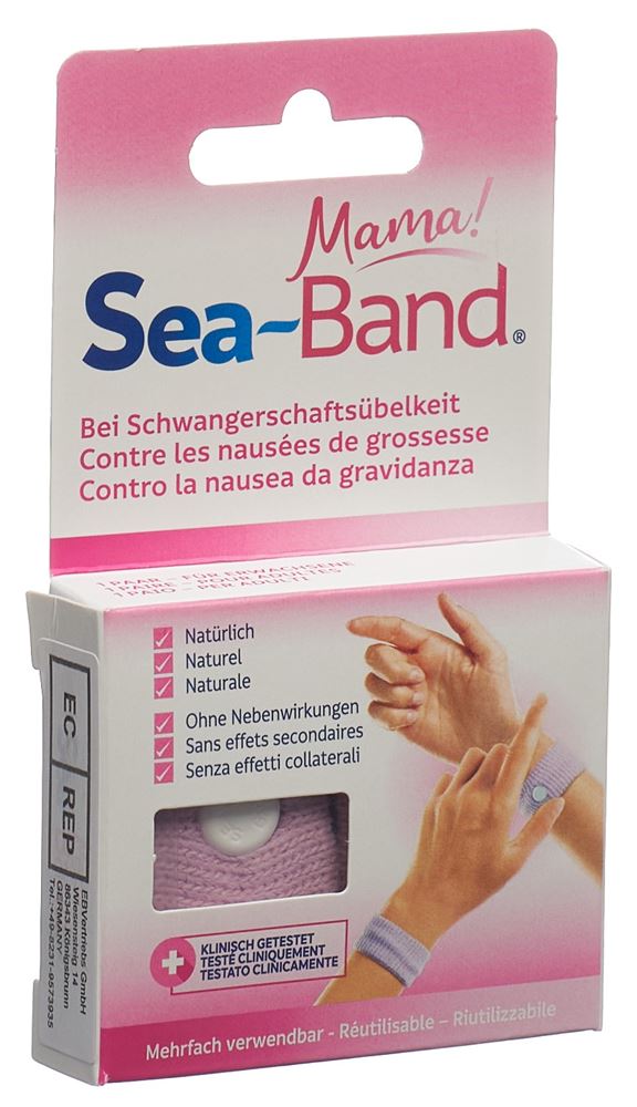 Sea-Band Mama Akupressurband pink für Schwangere 1 Paar