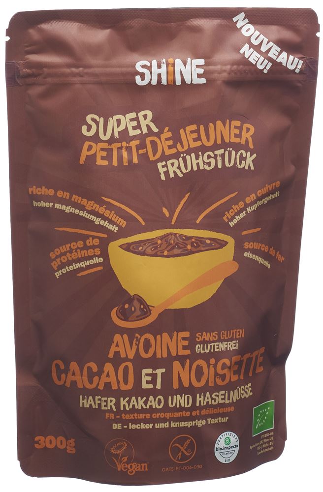 Shine Hafer Frühstück Roher Kakao & Haselnuss Beutel 300 G