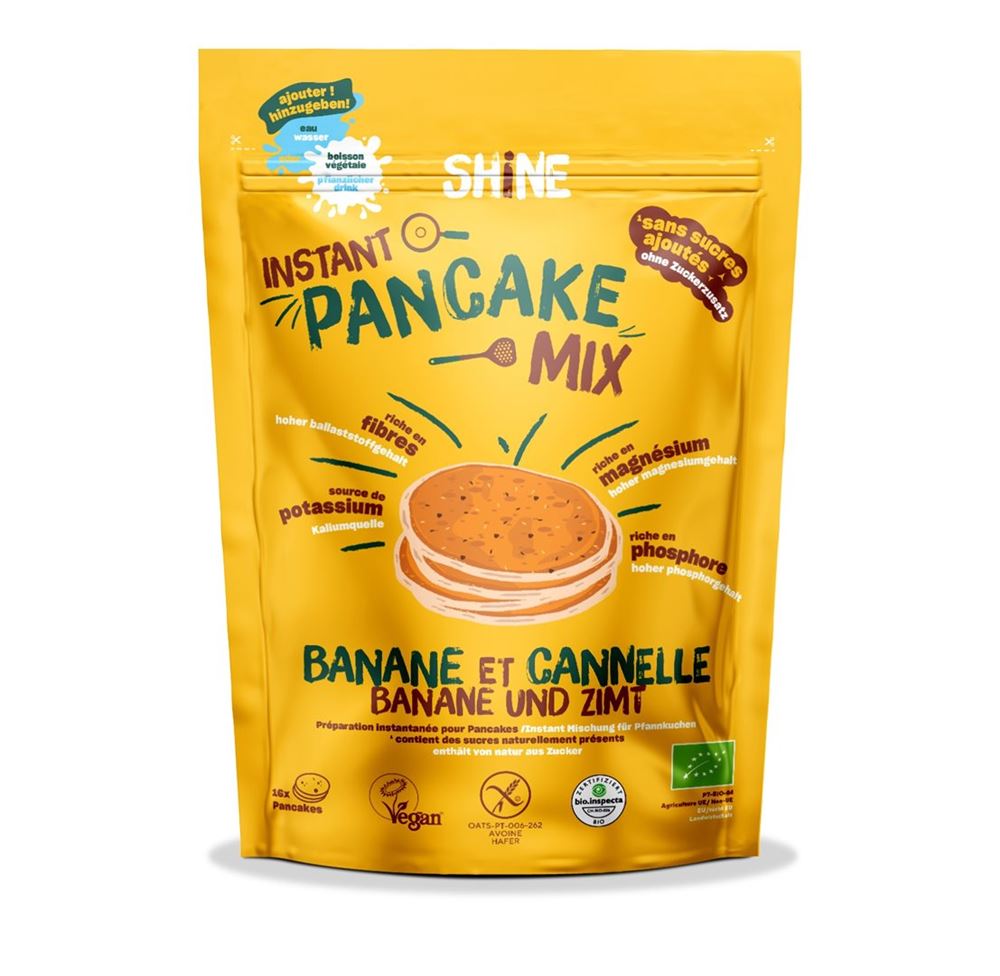 Shine Instant Pancake Mix Banane & Zimt BIO Btl 300 g