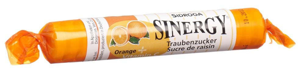 Sinergy Traubenzucker Orange + Vitamin C Rolle 40 g