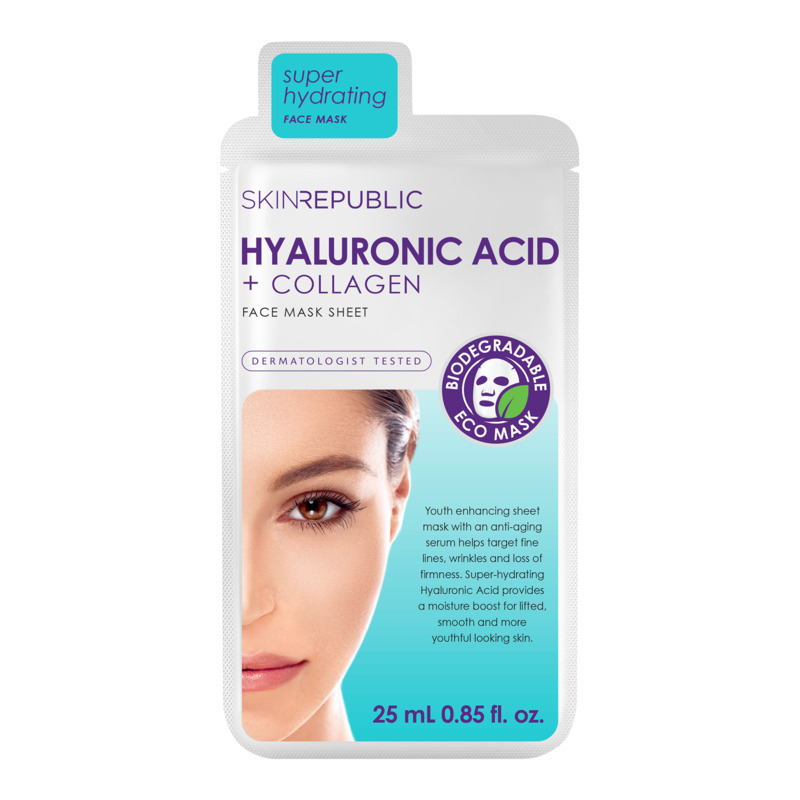 skin republic Hyaluronic Acid + Collagen Face Mask 25 ml