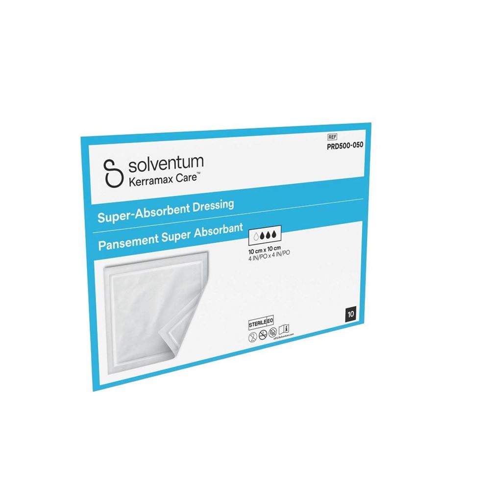 Solventum Kerramax Care Superabsorbierende Wundauflage 10x10cm Box 10 Stk