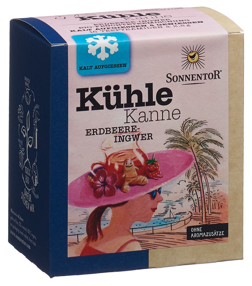 Sonnentor Kühle Kanne Teepyramiden Erdbeer-Ingwer BIO 16 Stk
