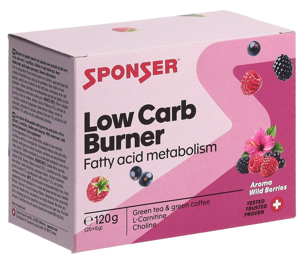Sponser Low Carb Burner Plv Wild Berries 20 Btl 6 g