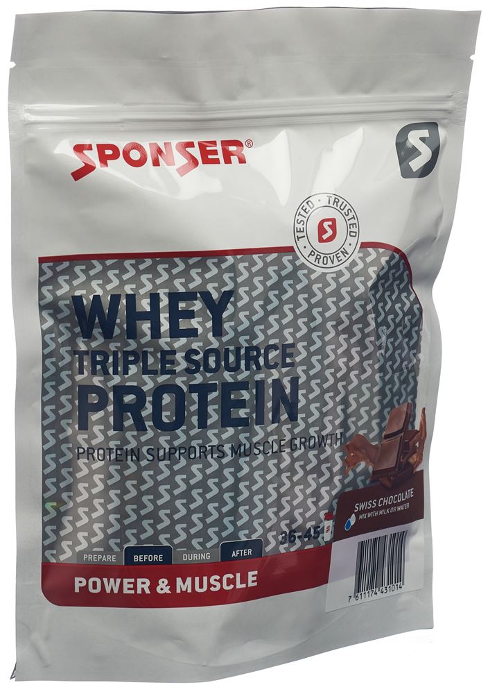 Sponser Whey Triple Source Protein Chocolate Beutel 500 G