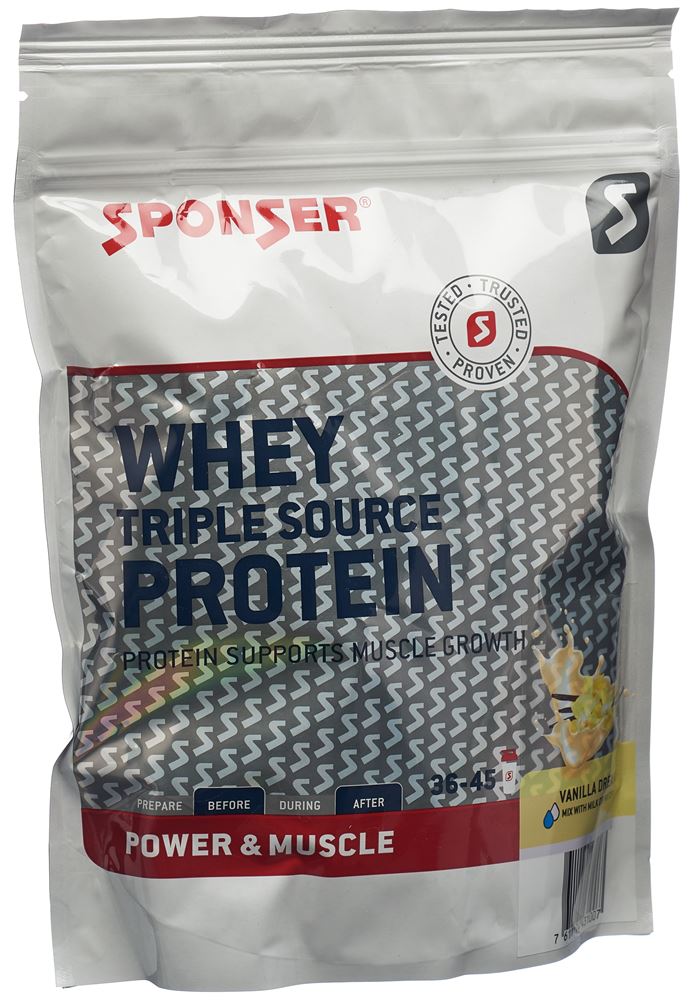 Sponser Whey Triple Source Protein Vanilla Beutel 500 G