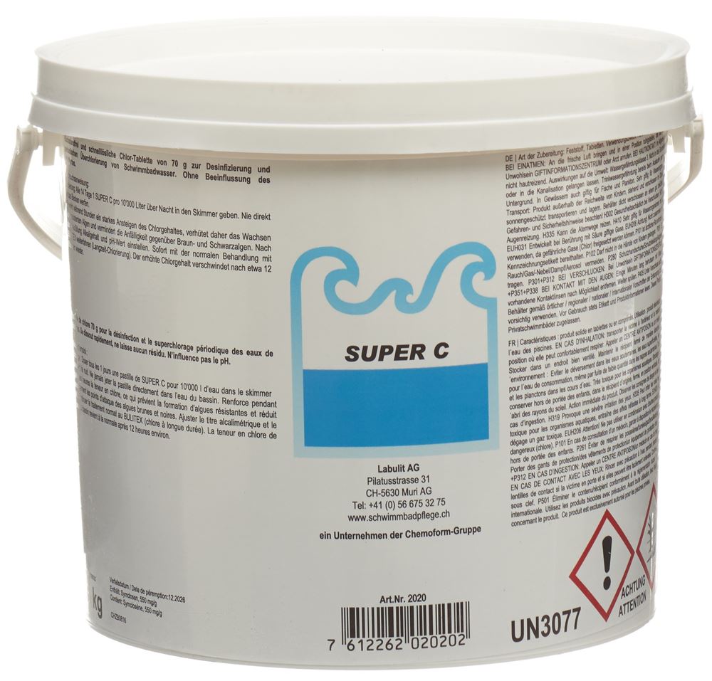 Super C Chlorschocktabletten 70g 38 Stk