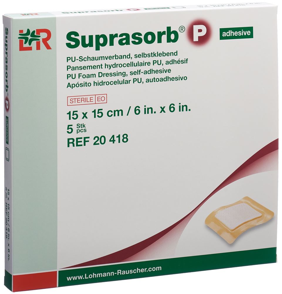 Suprasorb P Schaumverband 15x15cm selbstklebend 5 Stk