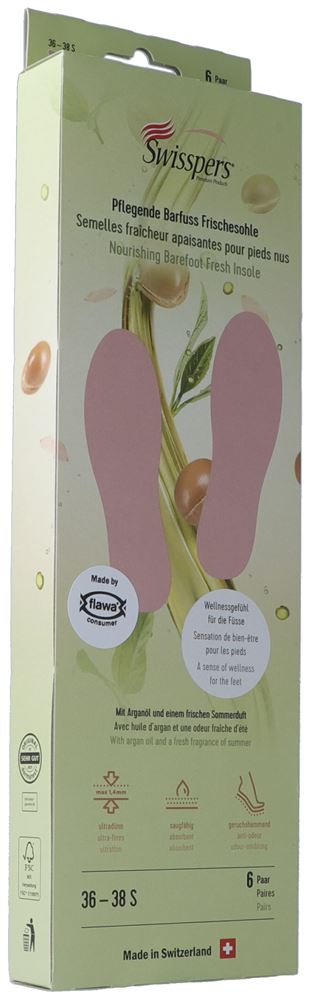 Swisspers Barfuss Frischesohlen S 38 rosé 6 Paar