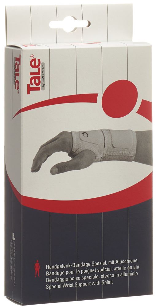 Tale Handgelenk Bandage mit Schiene 35mm 15cm rechts weiss