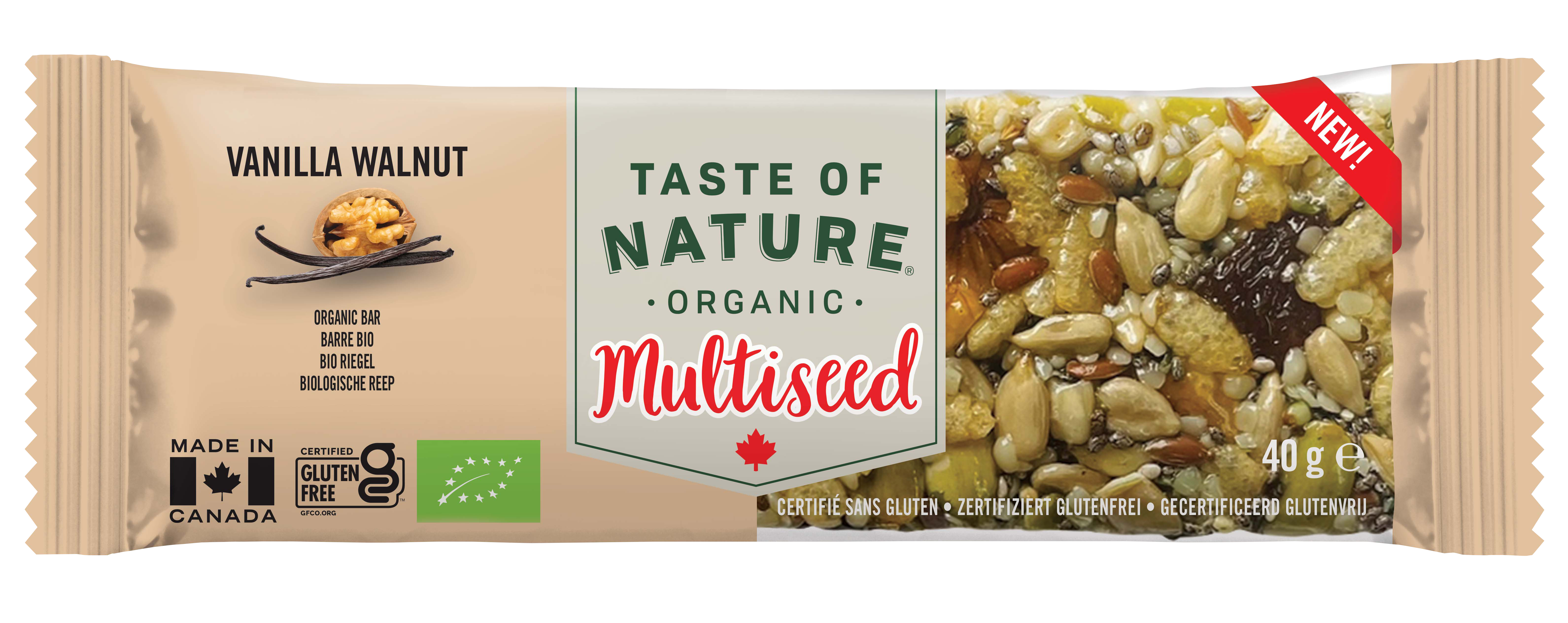 Taste of Nature Multiseed Vanilla Walnut Bio 40 g