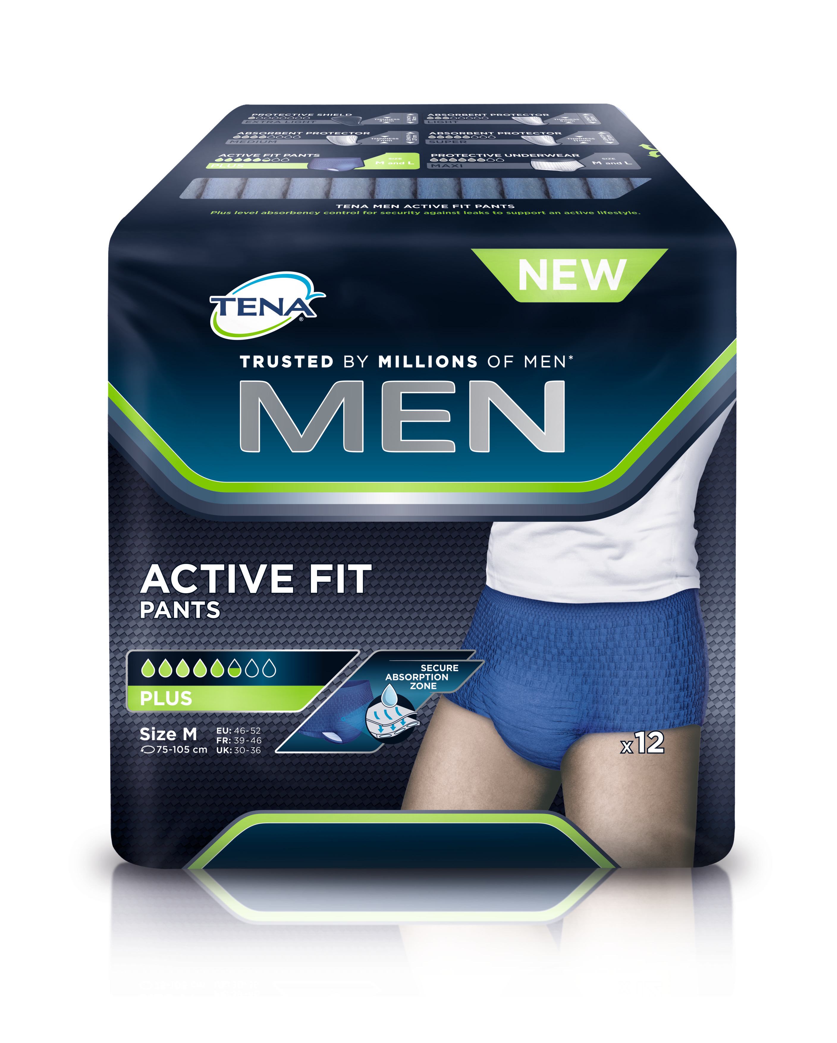 Tena Men Active Fit Pants Plus S/M 12 Stk