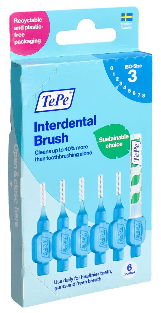TePe Interdental Brush 0.6mm blau 6 Stk