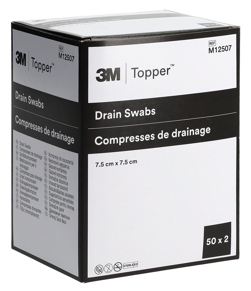 Topper Schlitzkompressen 7.5x7.5cm steril 2 Btl 50 Stk