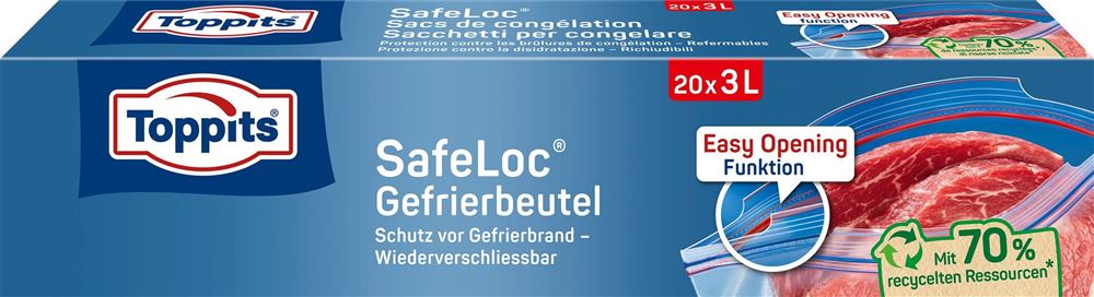 Toppits Safeloc Beutel 3l 27x24cm 20 Stk