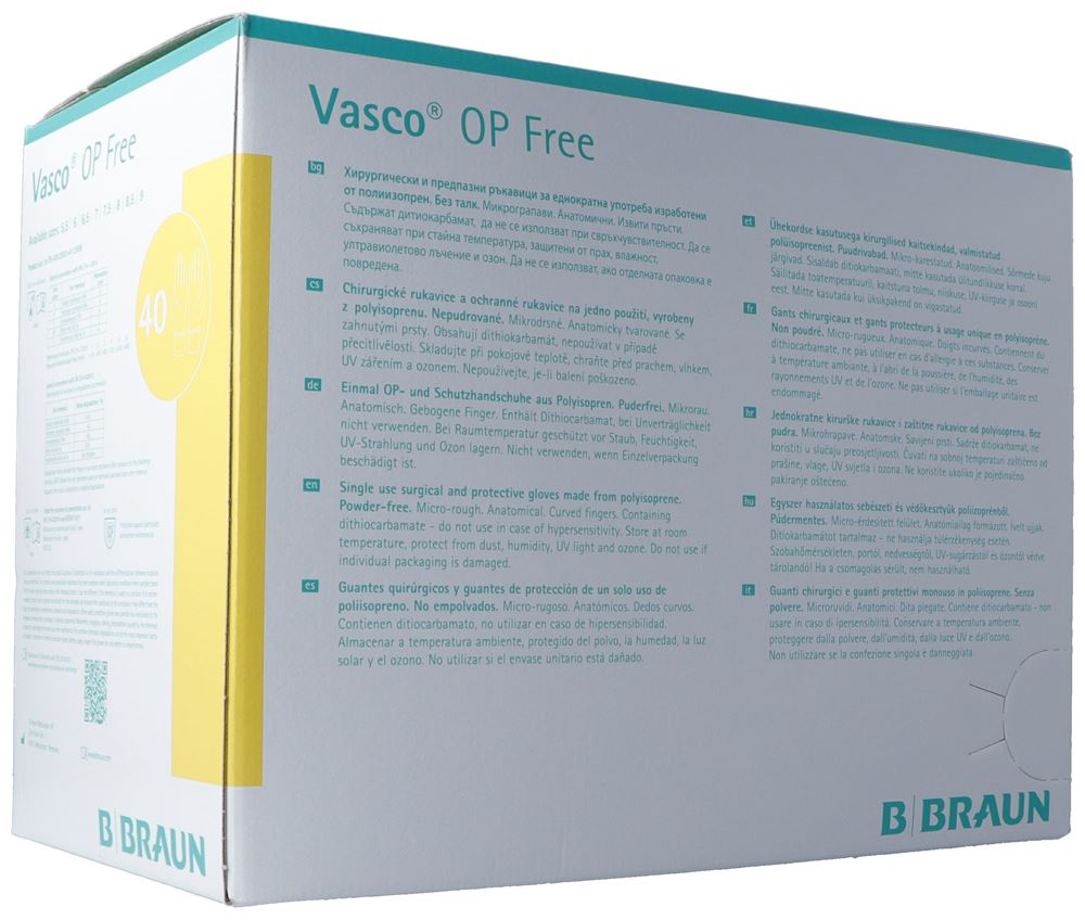 Vasco OP Free Handschuhe Gr7.5 steril ohne Latex 40 Paar