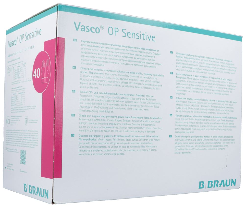 Vasco OP Sensitive Handschuhe Gr6.0 steril Latex 40 Paar