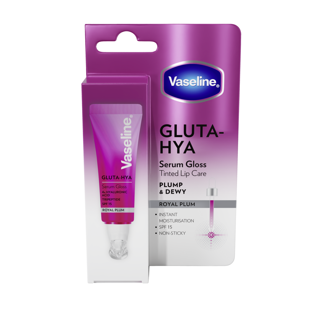 Vaseline Gluta Hya Lip Serum Royal Plum 10 ml