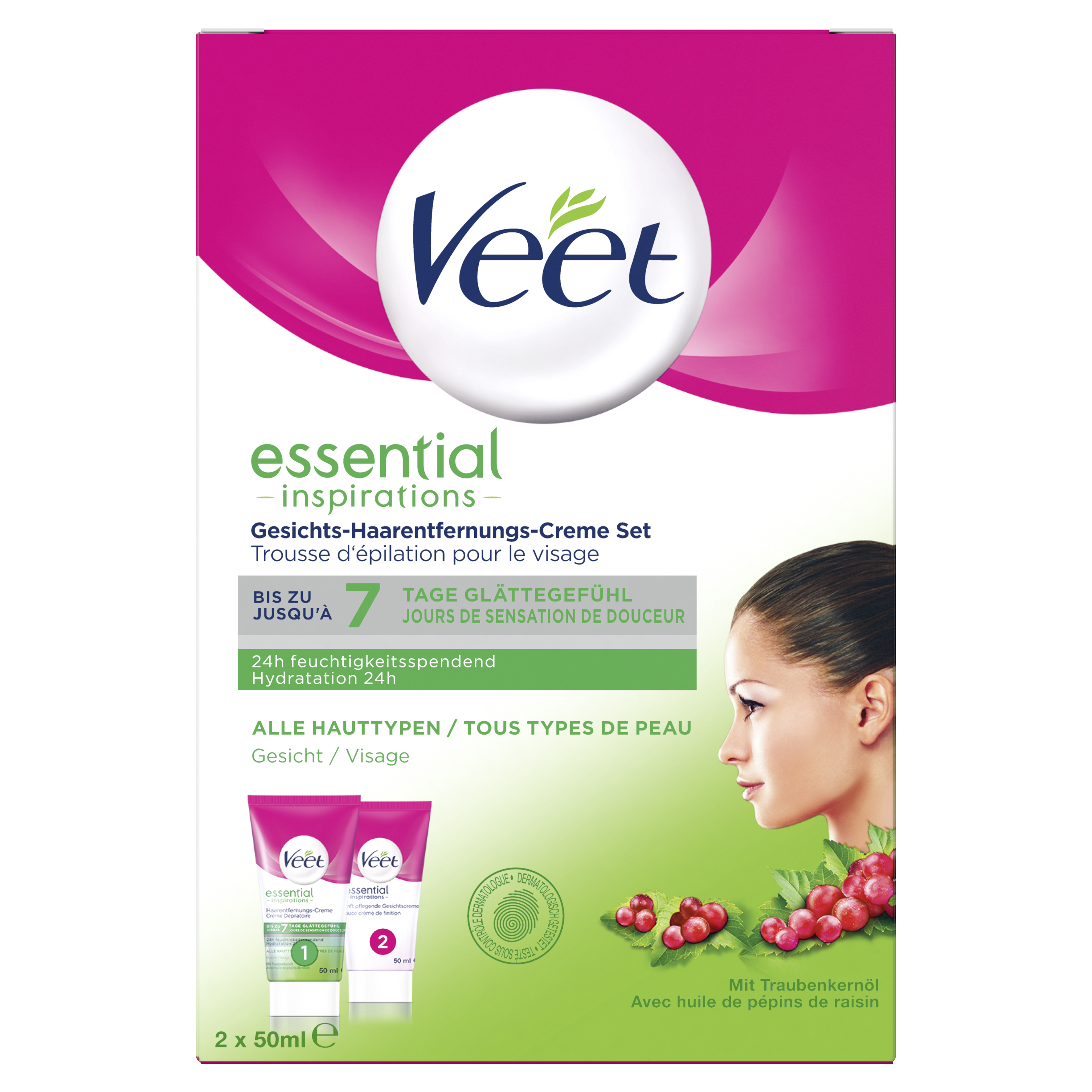 Veet Haarentfernungs-Set Gesicht 2 x 50 ml