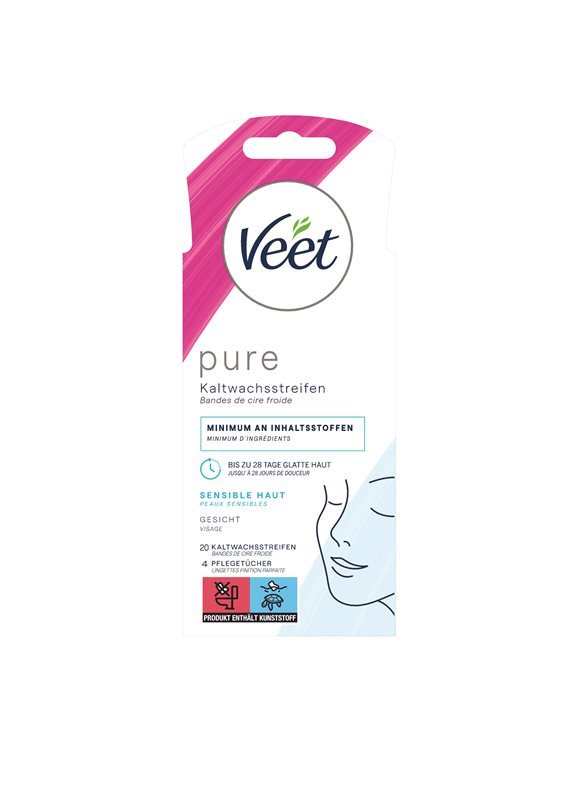 Veet Kaltwachsstreifen Gesicht sensible Haut 20 Stk