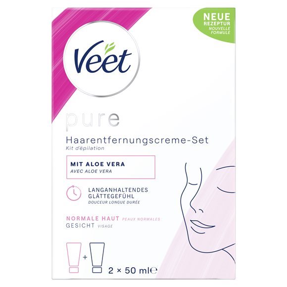 Veet Pure Haarentfernungs-Set Gesicht 2 x 50 ml