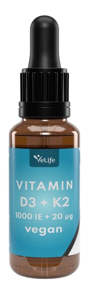 VeLife Vitamin D3 K2 Tropfen vegan Pip Fl 30 ml