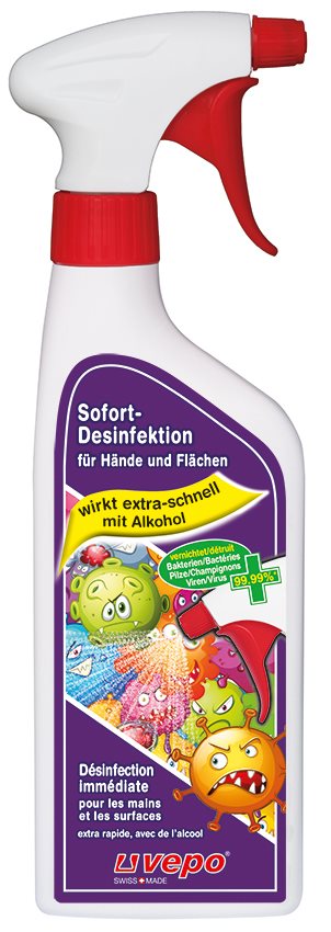 Vepo Sofort Desinfektion für Hände und Flächen Spr 500 ml