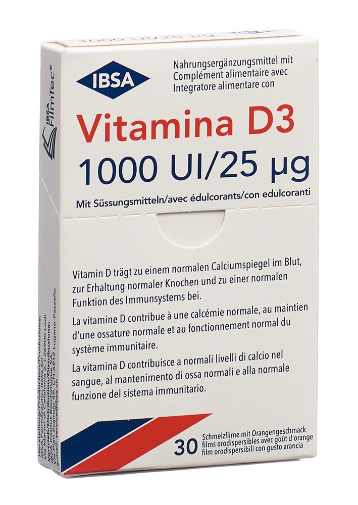 Vitamina D3 Schmelzfilm 1000 I.u. 30 Stk