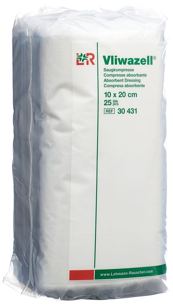 Vliwazell Saugkompresse 10x20cm 25 Stk