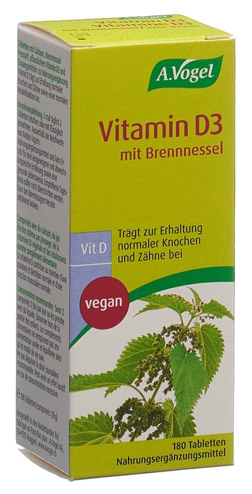 Vogel Vitamin D3 mit Brennnessel Tabl Glasfl 180 Stk
