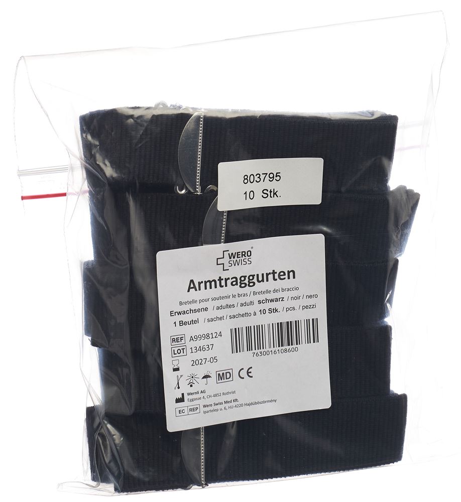 Wero Swiss Armtraggurt Erwachsene 35mm schwarz 10 Stk
