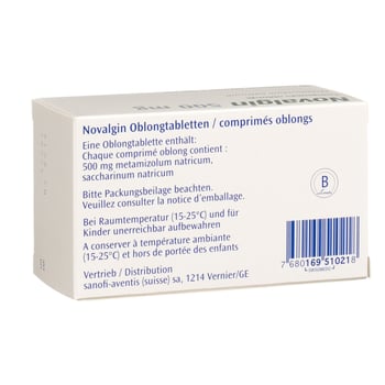 NOVALGIN Filmtabl 500 mg Blist 50 Stk | Online bestellen