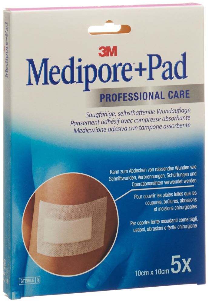 MEDIPORE 10x10cm Wundkissen 5x5.5cm 5 Stk, Hauptbild