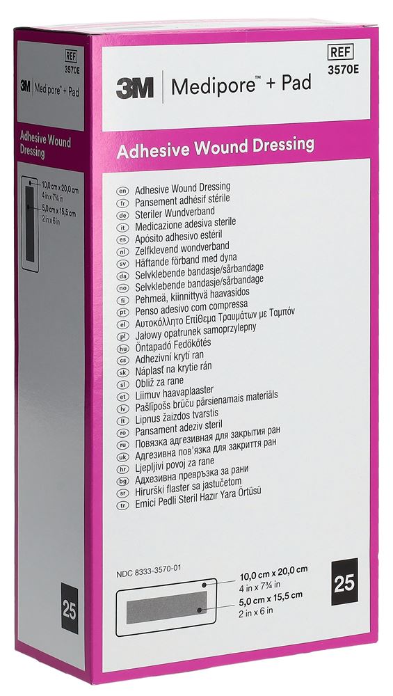 MEDIPORE 10x20cm compresse 5x15.5cm 25 pce