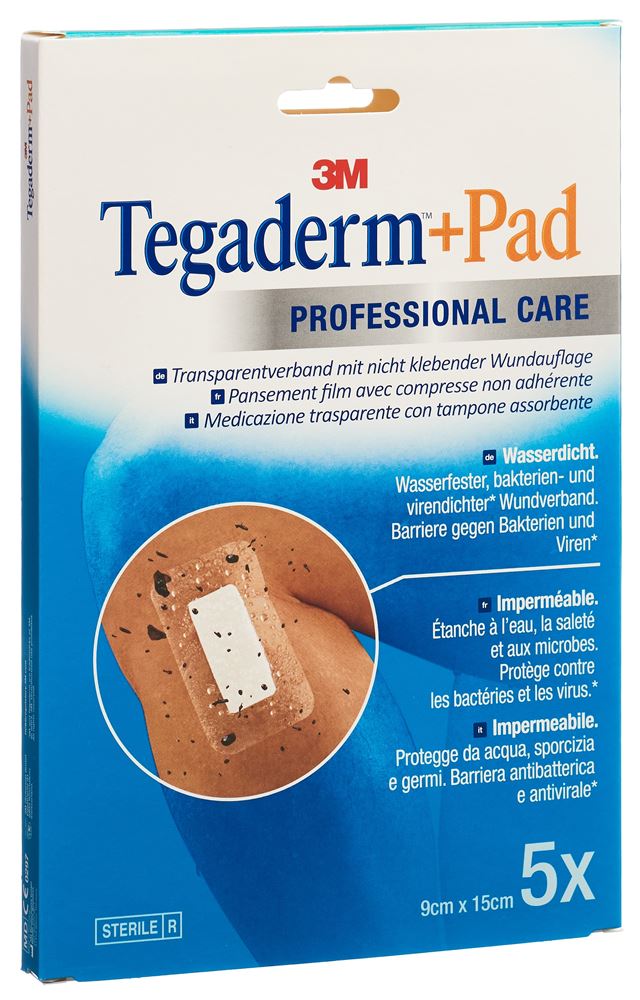 TEGADERM 9x15cm Compresse 4.5x10cm 5 pce