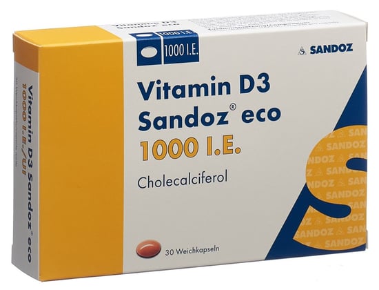 VITAMINE D3 Sandoz eco Weichkaps 1000 IE Blist 30 Stk | Online bestellen