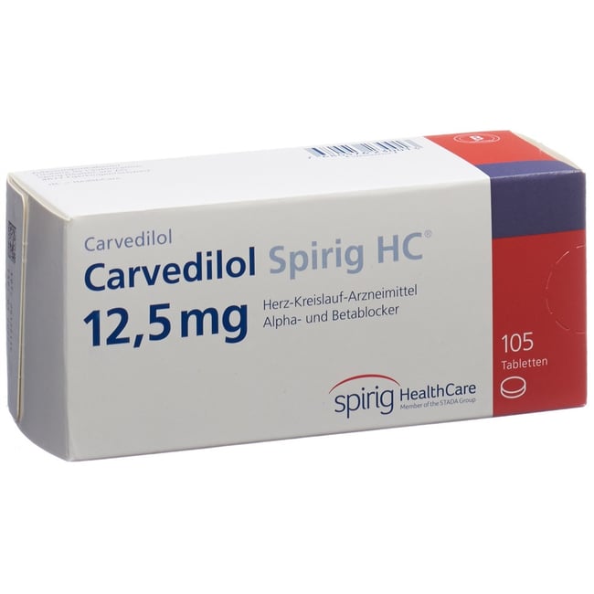 CARVEDILOL Spirig HC Tabl 12.5 mg Blist 105 Stk | Online bestellen
